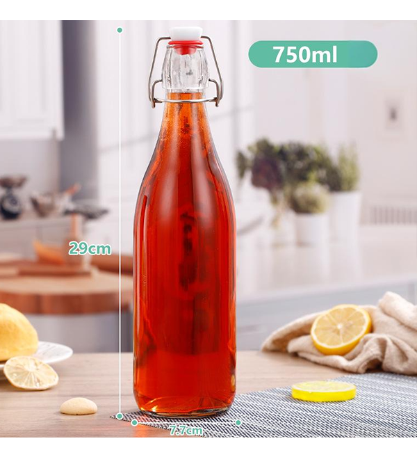Round and Square 250ml 500ml 750ml  1000ml Snap Cap Glass Juice Bottles